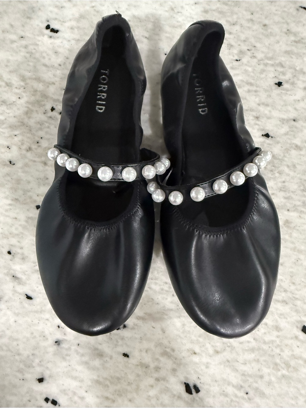 NEW Black Pearl-Embellished Mary Jane Flats - Picture 4 of 4